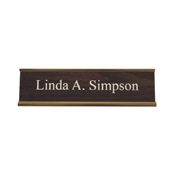 K30 - K30 - Standard Aluminum Desk Sign - (GOLD) Frame<br>2" x 8"