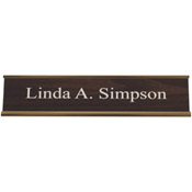 K35 - K35 - Standard Aluminum Desk Sign - (GOLD) Frame<br>2" x 10"