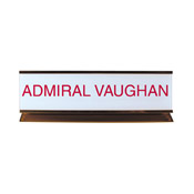 K50 - K50 - Pedestal Aluminum Desk Sign - (GOLD) Frame<br>2" x 8"