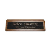 K84 - K84 - Reverse Engraved Desk Sign - (WALNUT) Base<br>2" x 8"
