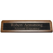 K85 - K85 - Reverse Engraved Desk Sign - (WALNUT) Base<br>2" x 10"