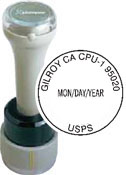 N95-812 - Round Date Stamp with Horizontal Date Format<br>1-1/8" Diameter